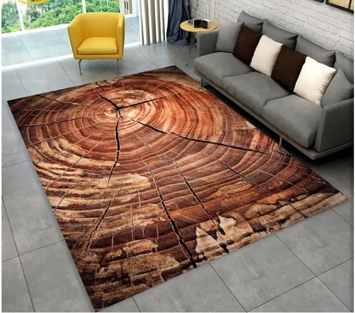 Tapis grain de bois rétro 100x160 cm de salon et cuisine