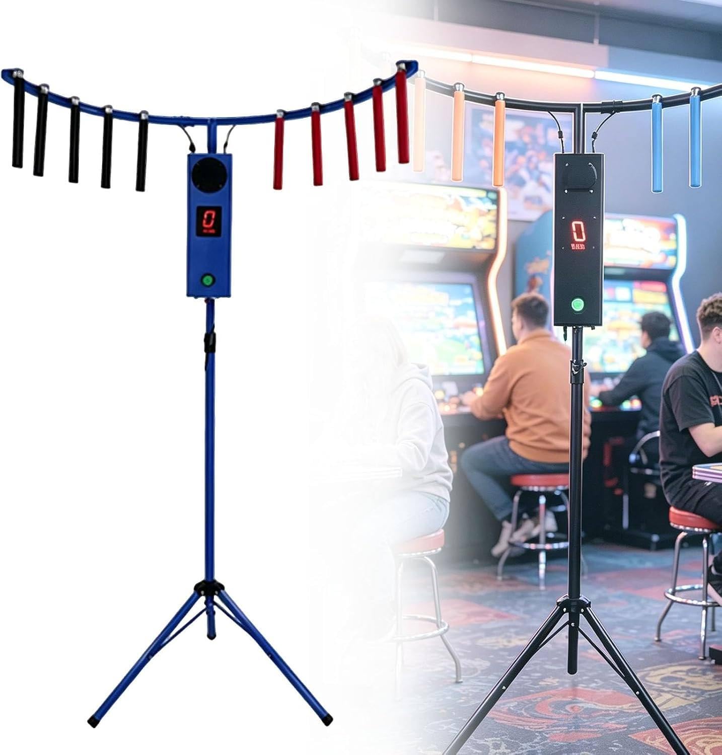 XUXIAO Catch Stick Arcade Game Machine, Reflex Stick Challenge Game, Blue