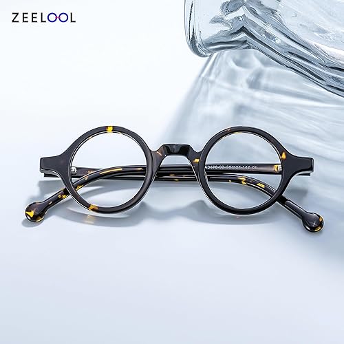 Miniatura 4 de Zeelool Vintage Small Round Blue Light Blocking Glasses Arale FA0176-02 Tortoise Carey,Negro -,Marrón