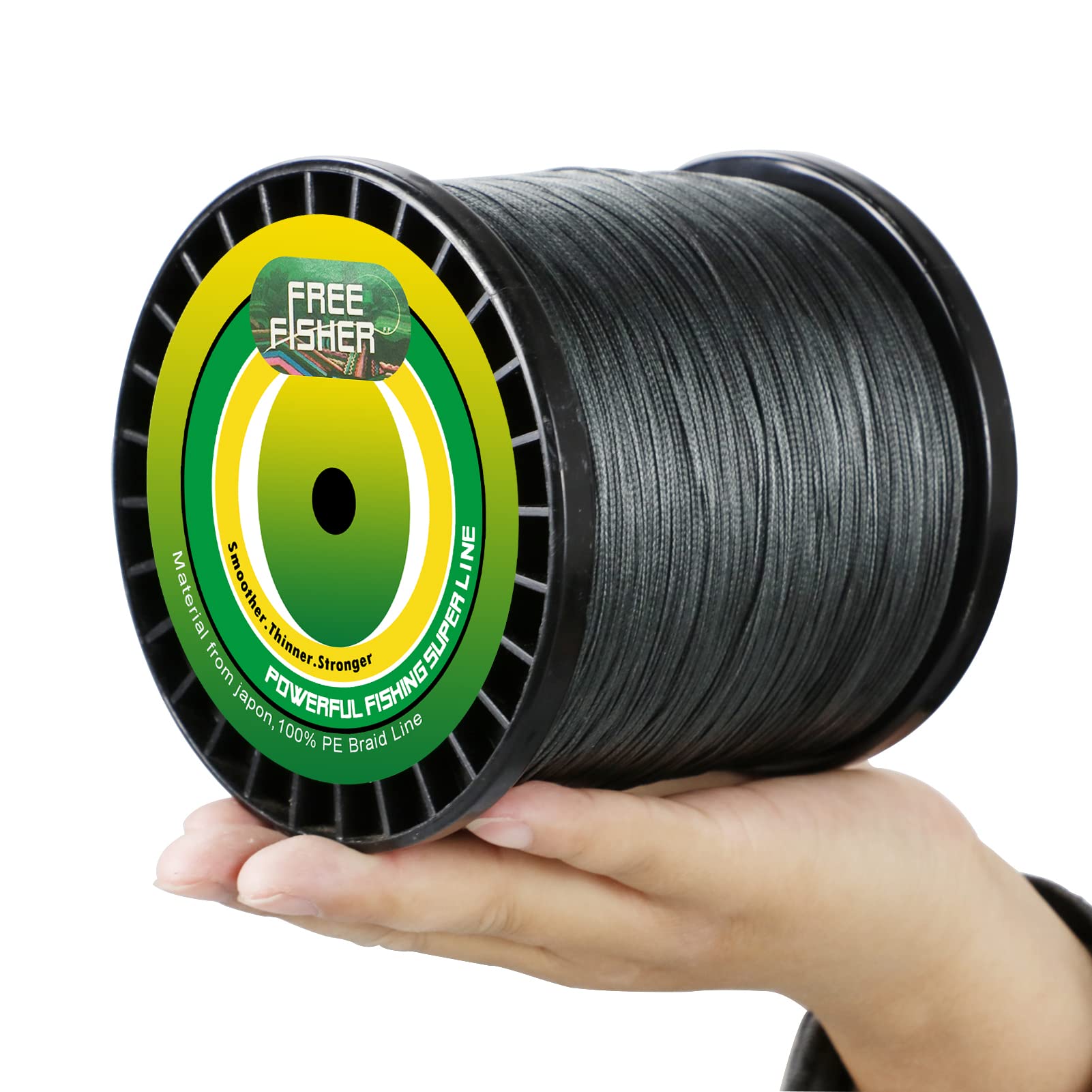 8 Brins Ligne de Pêche Tressée en PE 1000m Fil de Pêche de Haute Performance 120-150LB pour Pêche en Mer