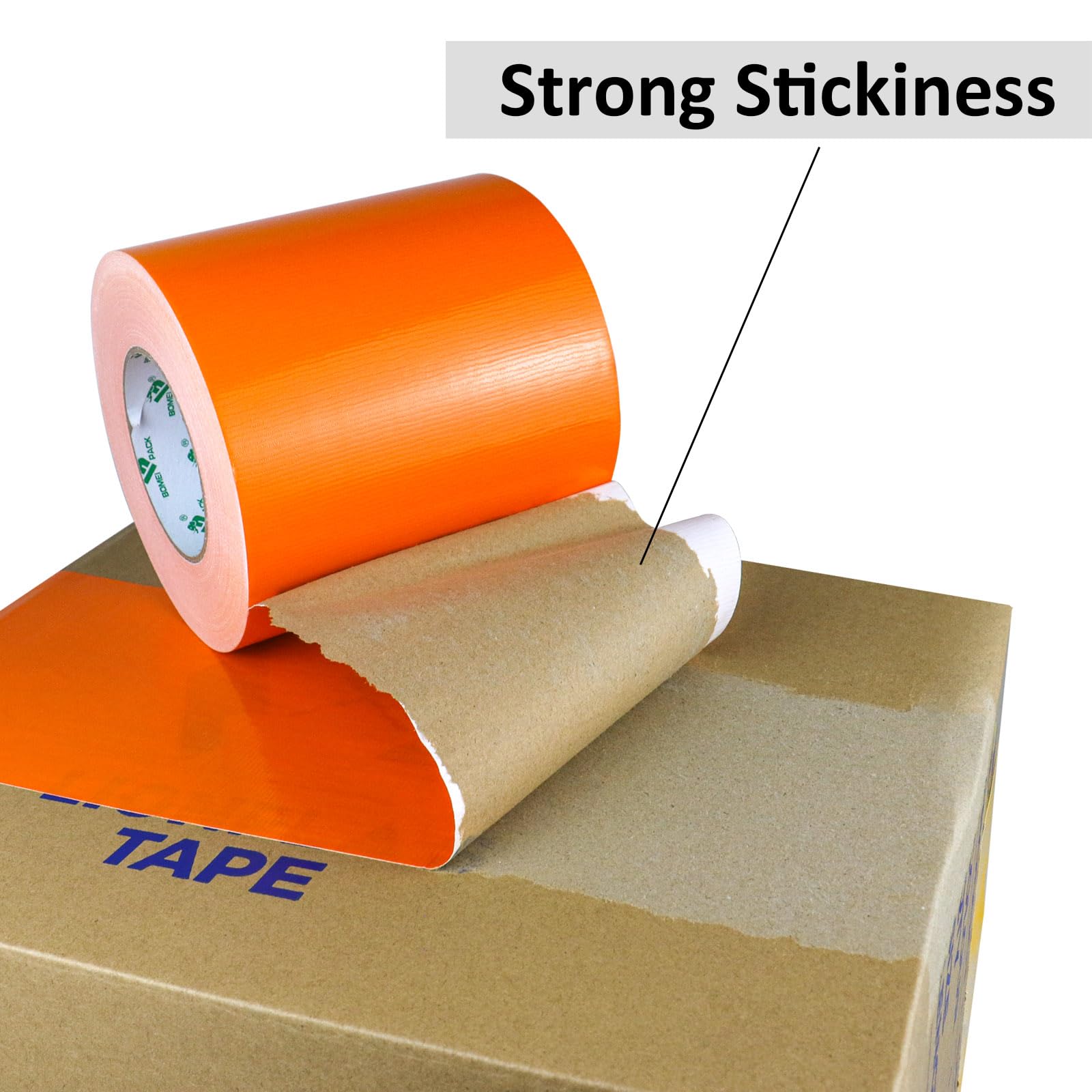 BOMEI PACK Cinta adhesiva de tela naranja de 150 mm x 50 m, reforzada, resistente al agua, cinta adhesiva resistente para fijar reparaciones, manualidades, etiquetado, cajas de sellado para trabajos