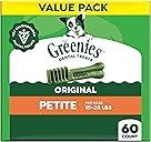 Greenies Veterinarian-Recommended Adult Natural Dental Dog Treats Petite Size, Dog Dental Chews, Original Flavor, 36 oz. Pack, 60 Count