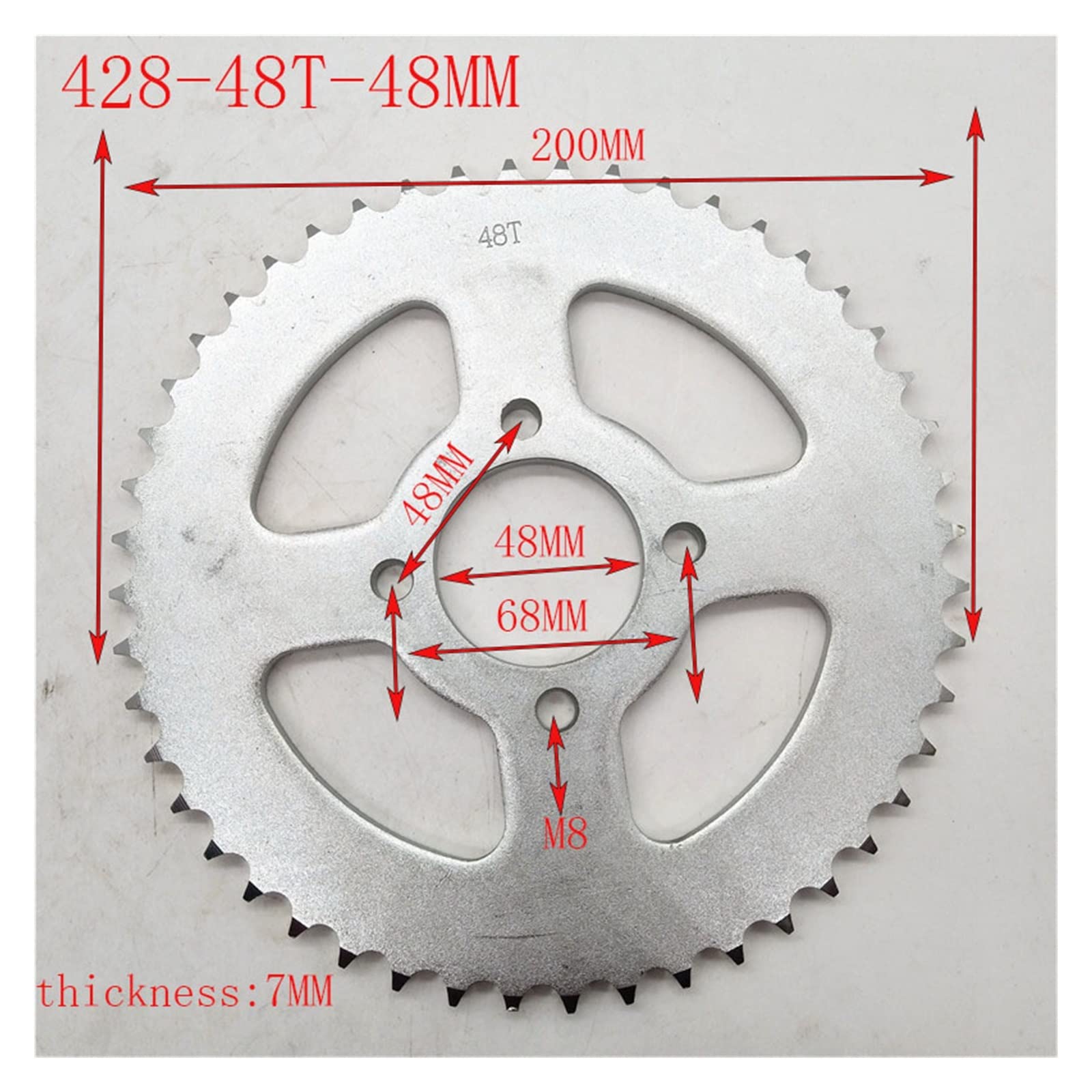 Pignone posteriore generico 420 37T 48mm di ricambio per Go Kart ATV Pignone posteriore generico 420 37T 48mm di ricambio per Go Kart ATV