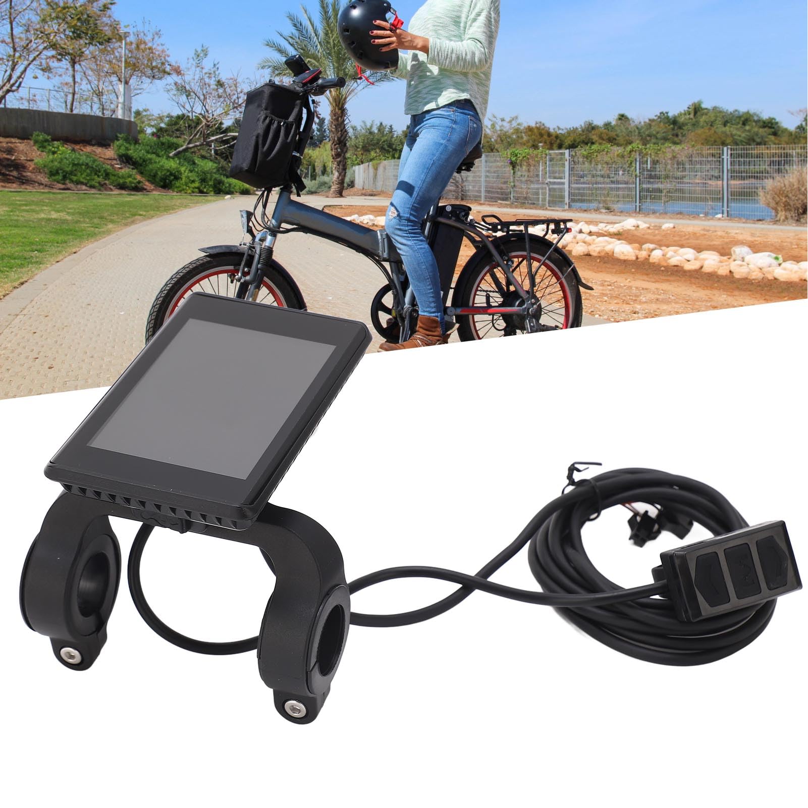 Display LCD elettrico per bici elettrica 24V 36V 48V 60V Display LCD elettrico con interfaccia faro Cavo ordinario 5P 2P