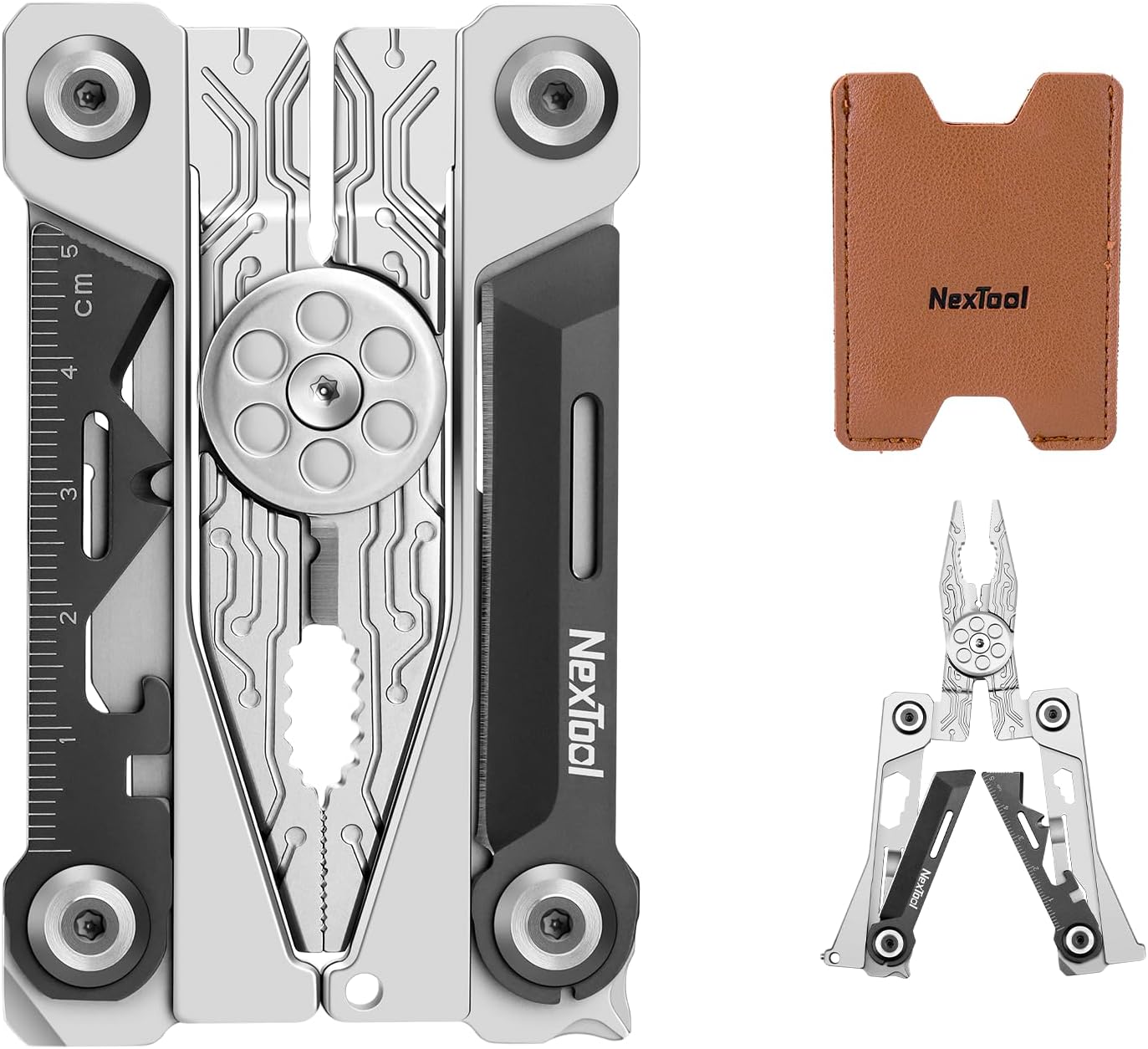 NexTool Folding Credit Card Multitool Wallet Multi Tool, 20 in 1 Stainless Steel Wallet Tool Card with Pliers, Knife, Bottle Opener,Hexagon Spanner, Compact, Lightweight EDC Tools,Gifts for Men Unique