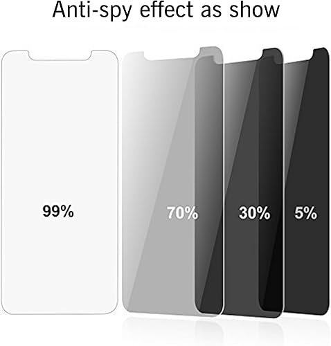 Miniatura 4 de Ailun Paquete de 2 protectores de pantalla de privacidad para iPhone 11 Pro 5.8 pulgadas + 2 protectores de lente de cámara, película de vidrio