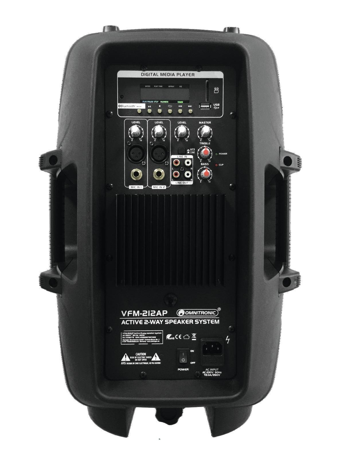 Omnitronic 11038773 Altoparlante a 2 Vite Attivo