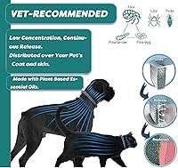 Vista 3 de Collar natural para pulgas y garrapatas para cachorros, protección de 12 meses, control seguro de plagas, impermeable, fuerte, peine antipulgas