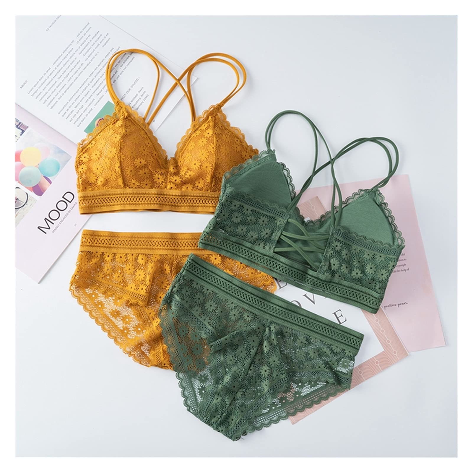 Frauen Spitze BH Sets Nahtlose unterwäsche Backless Weste sexy höschen Lingerie gepolstert Bralette ultradünne Slip weibliche Intimates