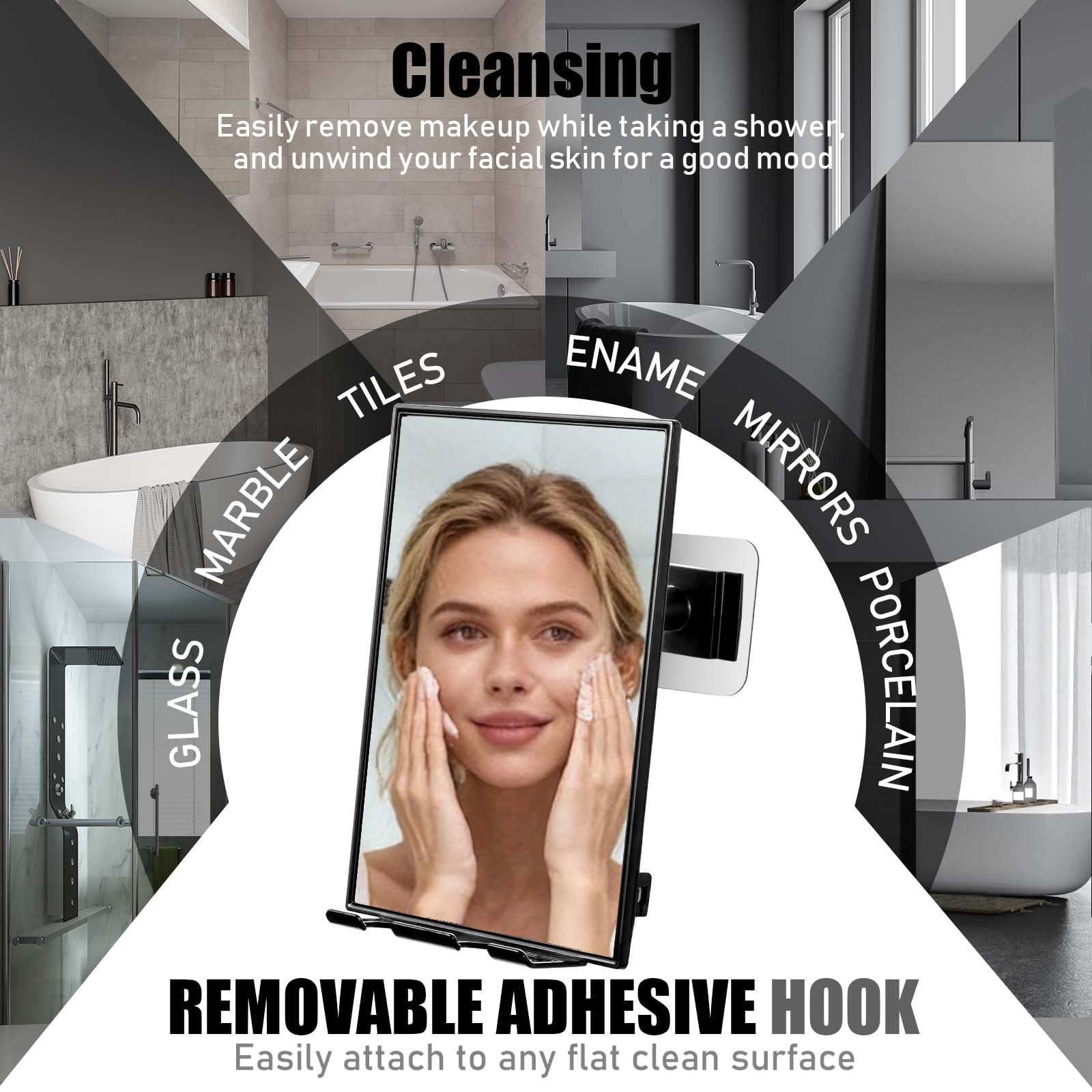 Shave in the Shower Mirror with Razor Holder -4