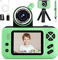 Vista 11 de Cámara para niños para niñas de 3, 4, 5, 6, 7, 8, 9 años, cámara selfie de video HD 1080P con tarjeta SD de 32G, juguetes de cámara digital para Rosa