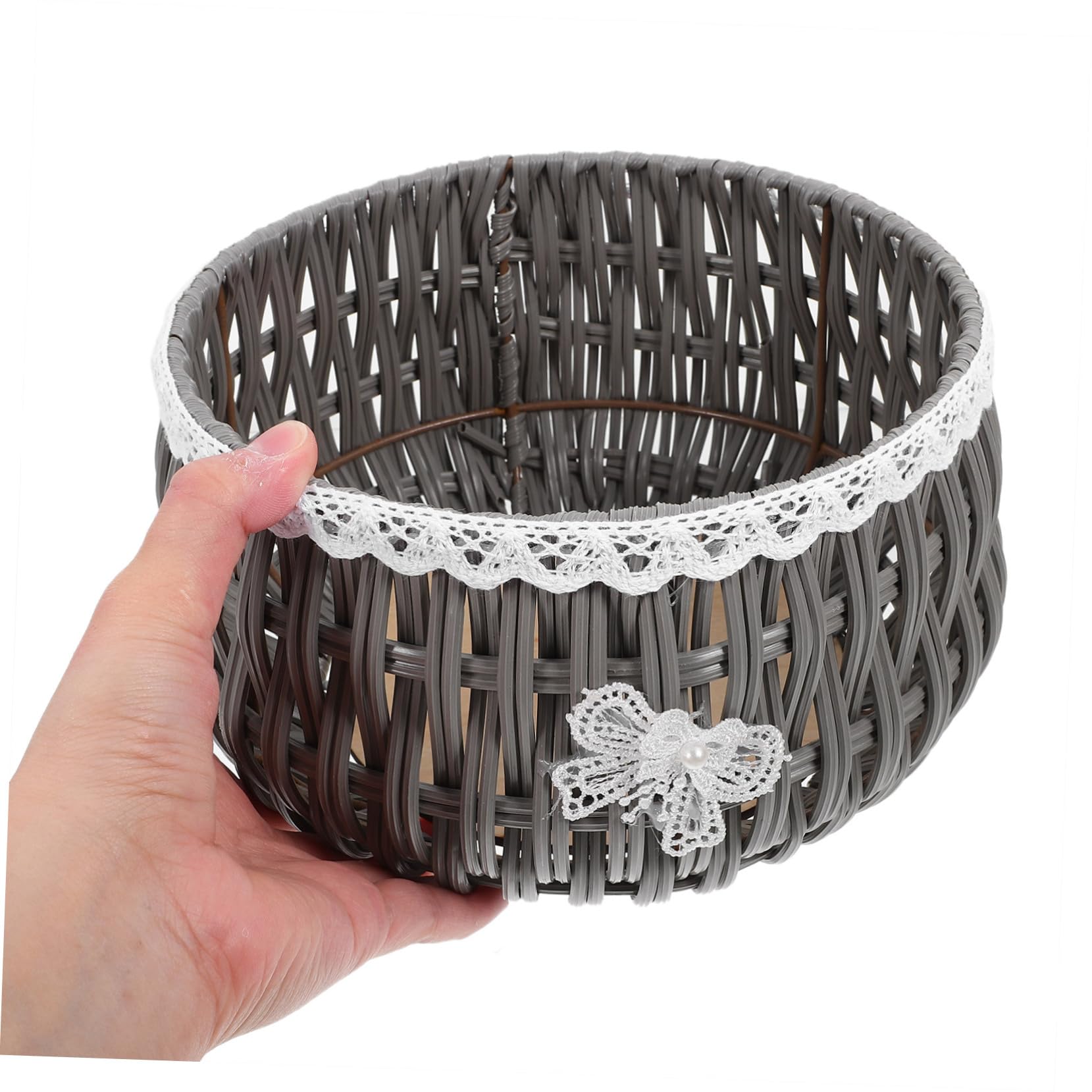 Kisangel 2stücke Rustic Woven Pflanzenkorb Handgefertigter Blumentopf Für Blumen Und Sukkulenten Vielseitige Aufbewahrungslösung Für Wohnräume Und Gärten Graues Design