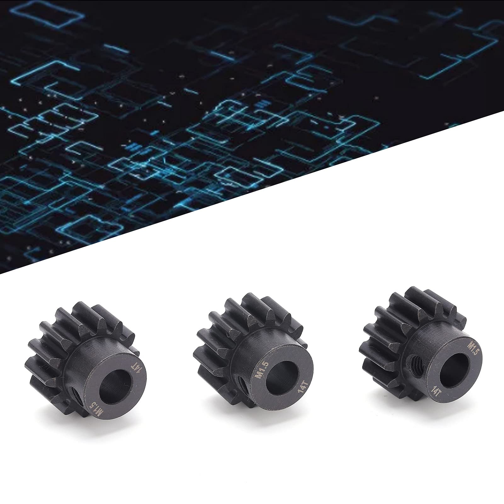 Pignon De Moteur En Acier SUNGOOYUE – M1.5, Alésage 8mm, 11T/12T/13T/14T/15T, Pour Voiture RC 1/5 (14T)