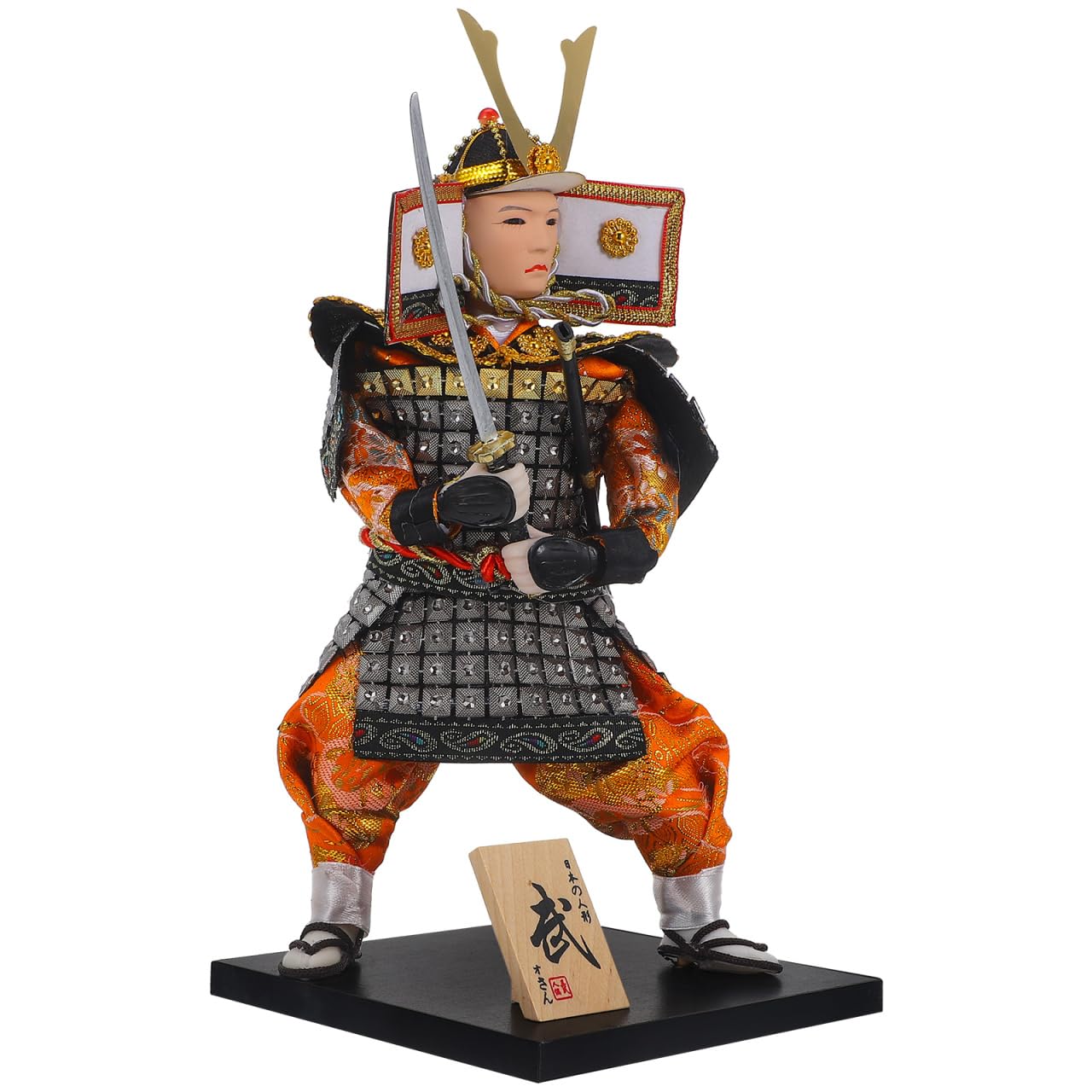 Besportble PoupéE De Samouraï Japonaise Figurine Samourai DéCorative PoupéE De Samouraï De Style Japonais DéCor De Chambre Japonais Centre De Table DéCoration De Style 26.00 X 12.50 X 12.50 Cm