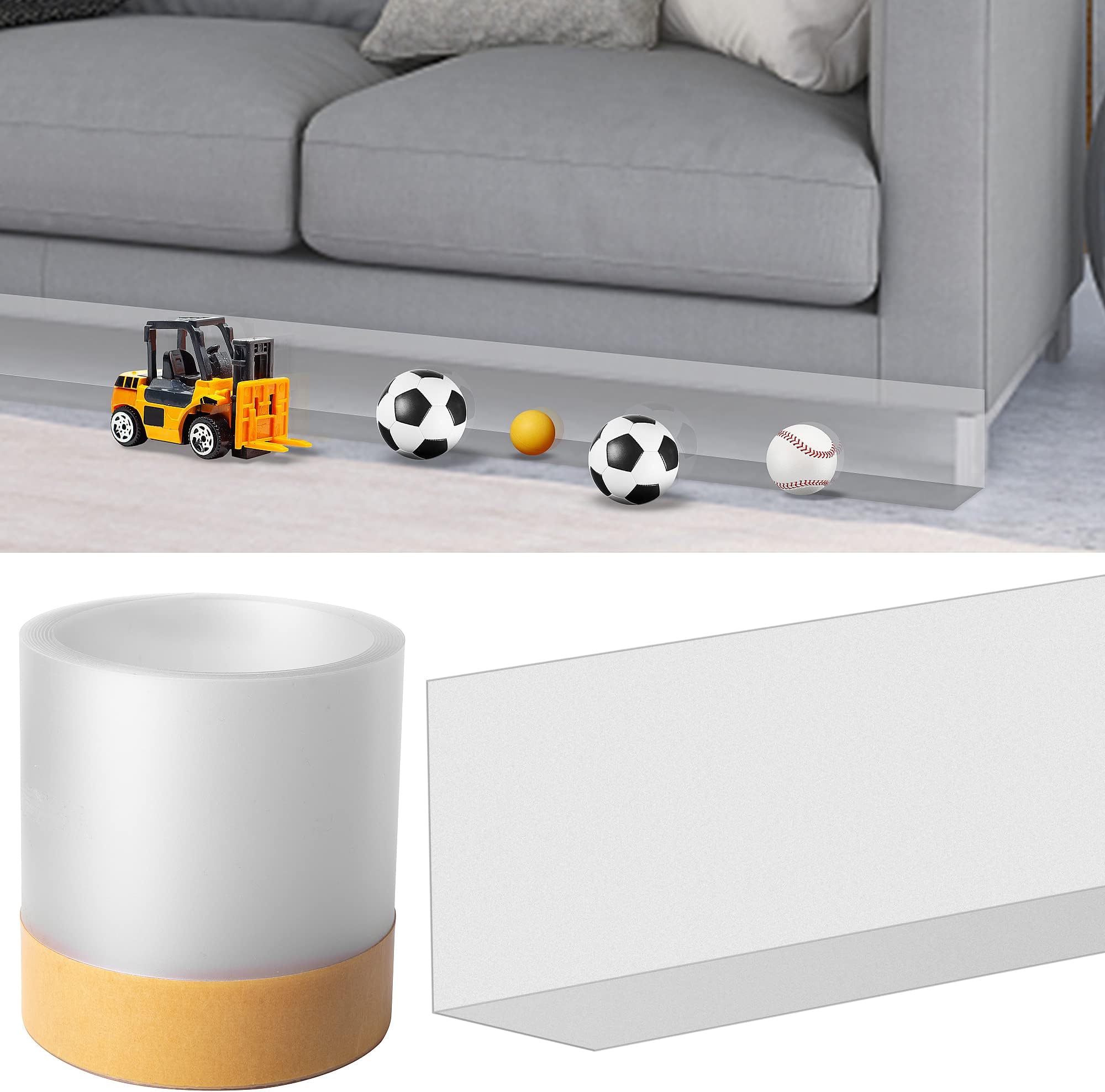 Rictine 8 Pack Clear Toy Blockers for Furniture, 16" L x 7.