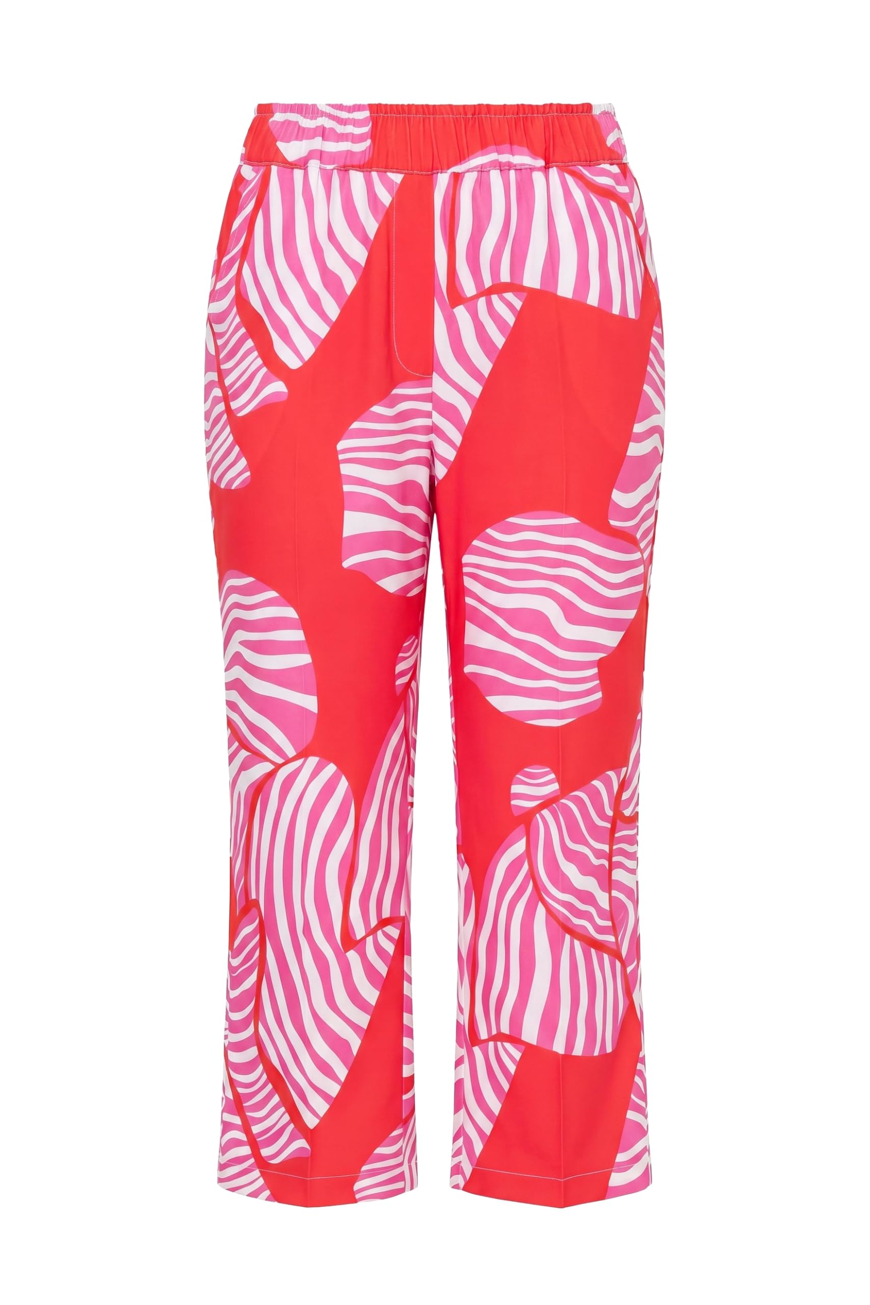 Ulla Popken Damen große Größen Übergrößen Plus Size Jerseyhose Ruby, Schleifen, Bügelfalten, Elastikbund 847280