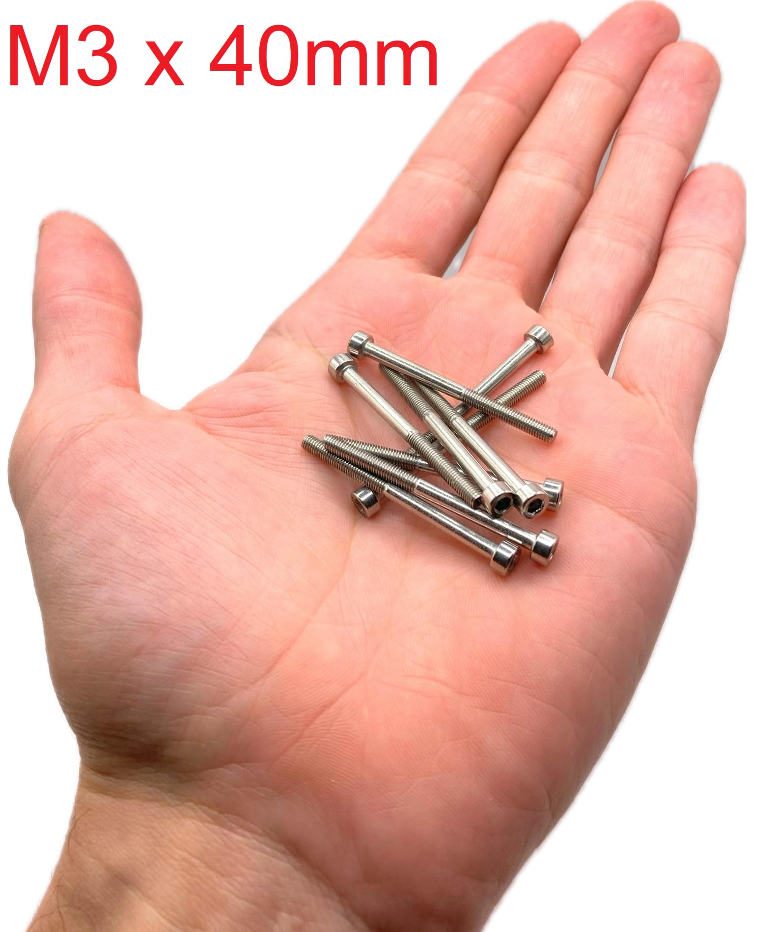 Screws Stainless Steel M3 x 40 mm Cylinder Head BTR Diameter 3 x 40 mm, A2 stainless steel, M3 x 40mm - Image 2