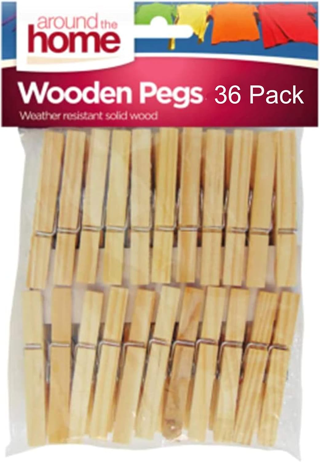 Around The Home Wooden Clothes Peg 42pk Amazon.co.uk Home & Kitchen