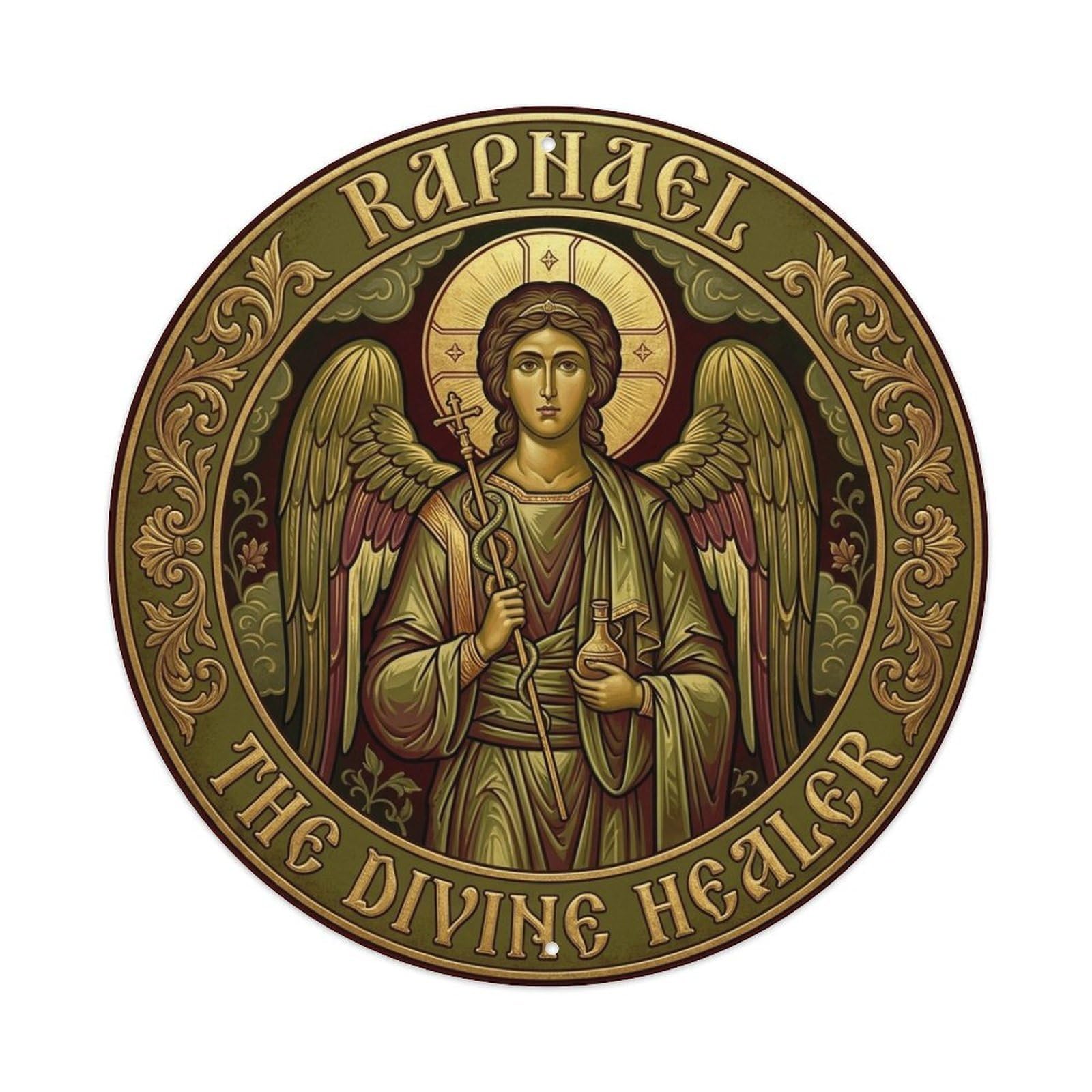 Archangel Raphael The Divine Healer Restoration Metal Tin Sign