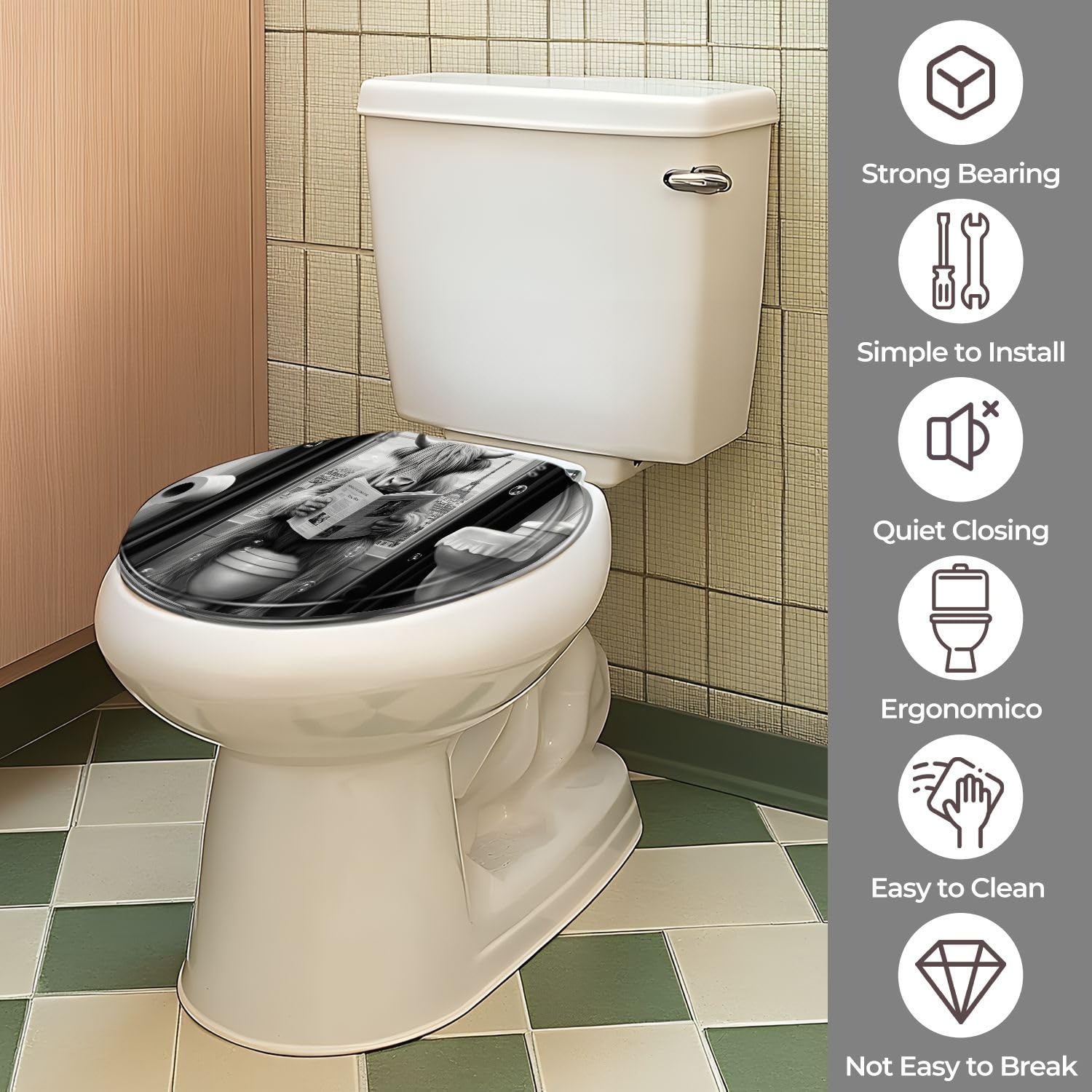 Sedile WC generico in resina a sgancio rapido per bagno