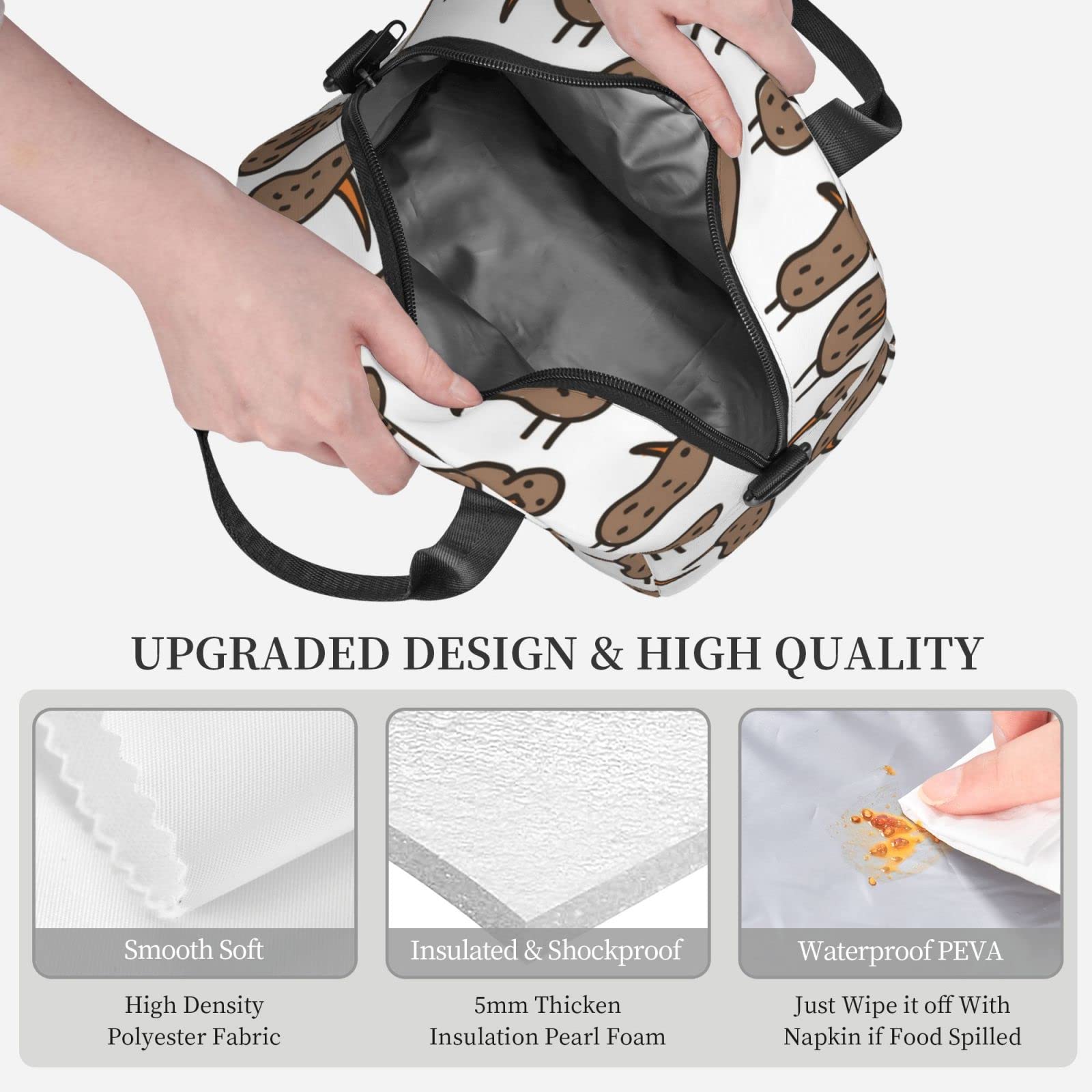 Borsa da pranzo portatile per donne/uomini isolata, panca