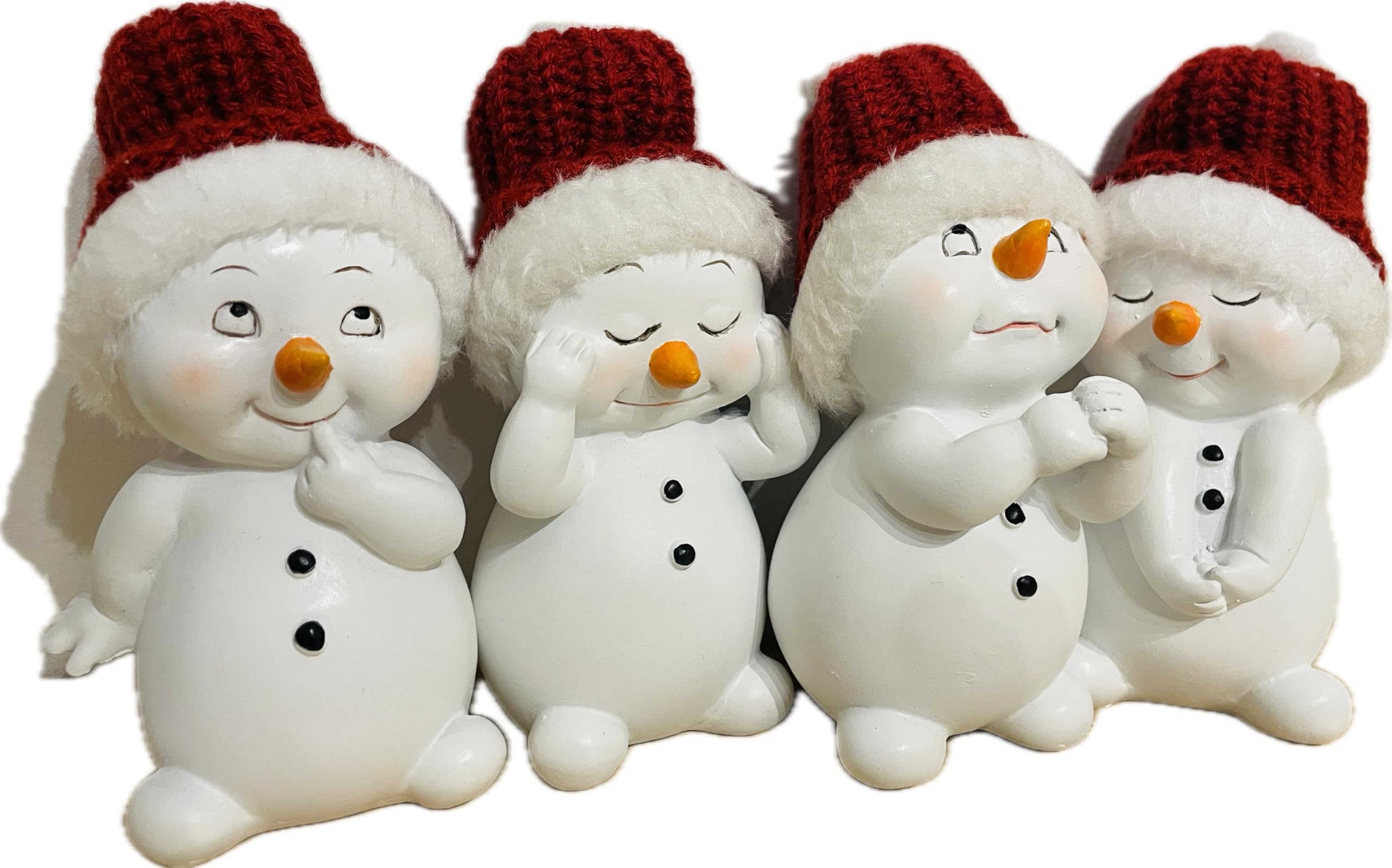 khevga Christmas decoration Decorative figures Snowman in a set of 4 dimensions ca. 6x6x11 cm