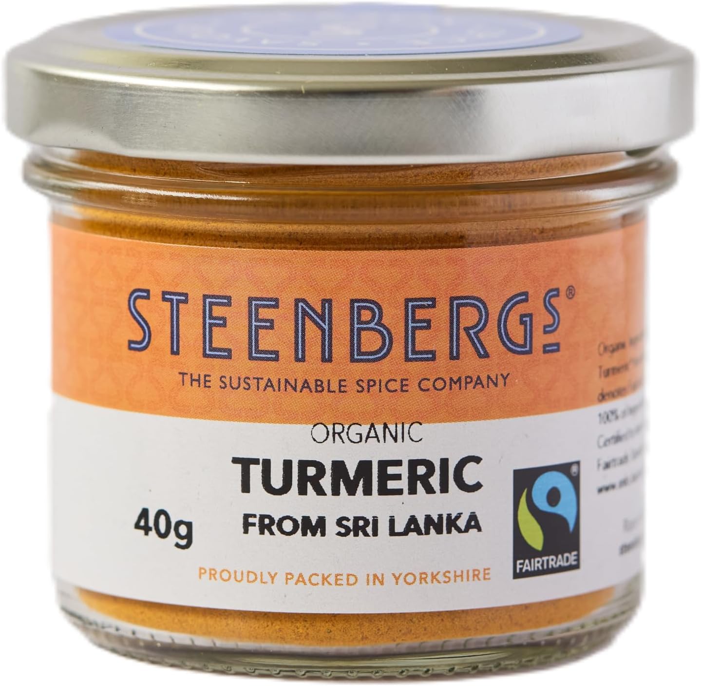 Steenbergs Organic Fairtrade Turmeric Powder Standard Jar - 40g