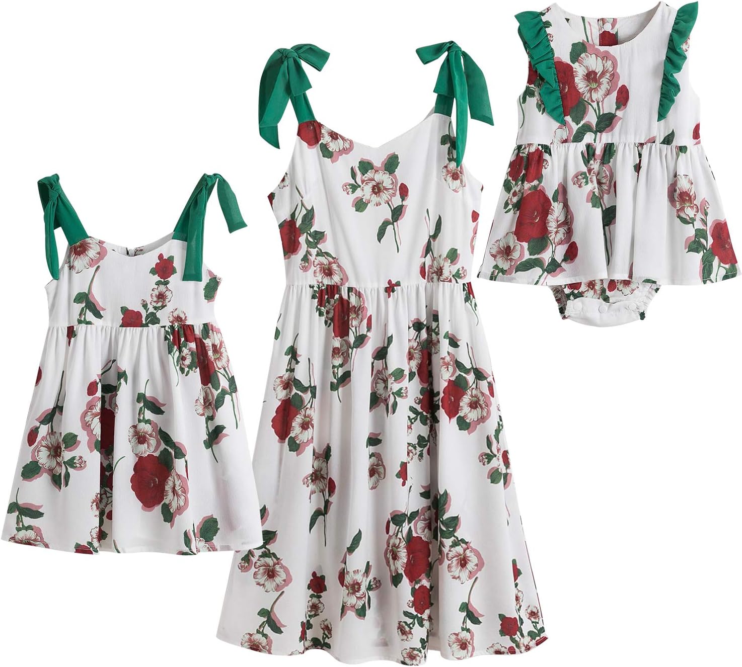 HNXDYY Mommy and Me Casual Sleeveless Girls Sisters Baby Romper Dress