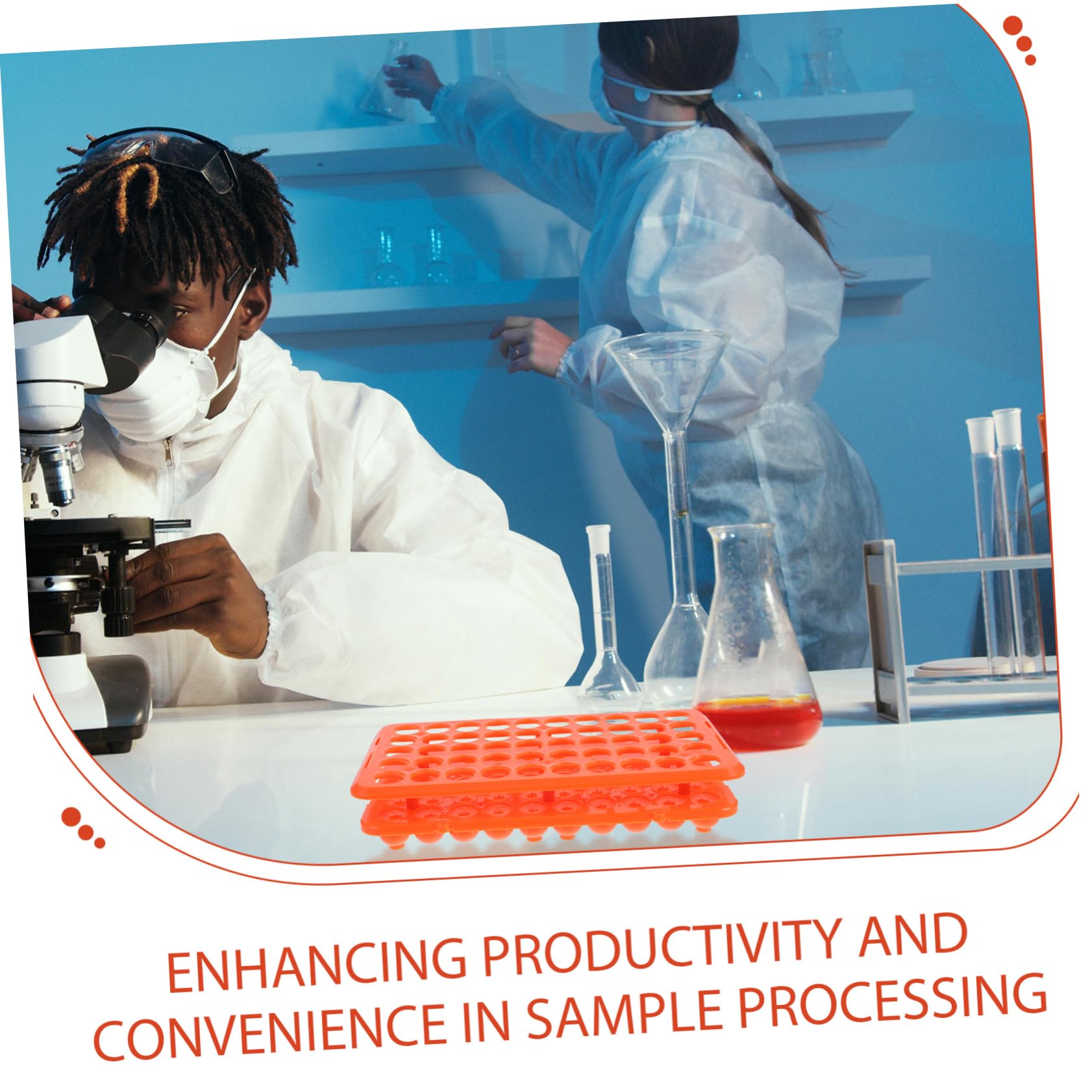 FRCOLOR Plastic Test Tube Rack Silicone Pad Stand Organizer Robust Design for Safety