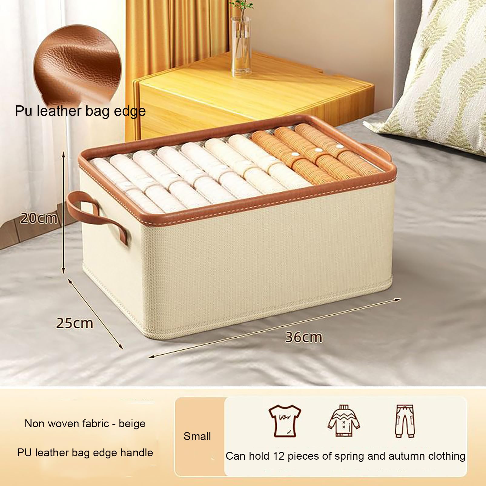 Organizador de Cajones para Ropa, Caja de Almacenamiento de Tela, Cubos Divisores de Armario Plegables para Calcetines, Ropa Interior, Corbatas, Bufandas, Camisas, 4 Uds