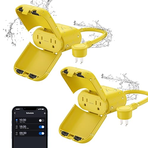 Miniatura 19 de ELEGRP PQR21 Enchufe Regulador Inteligente para Exteriores Resistente al Agua IP66, Enchufe WiFi Inteligente con 2 Enchufes Individuales, Compatible
