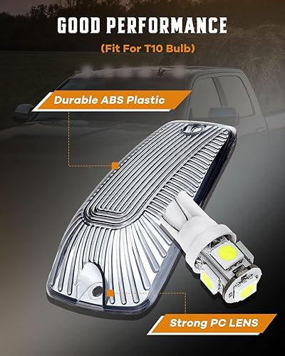 Miniatura 4 de CCIYU 5x Lámpara indicadora para techo de cabina humo + 5x focos LED Blanco T10 194 W5W 168 para Chevy GMC 1988  2000 Chevrolet 1988  2000 GMC C1500