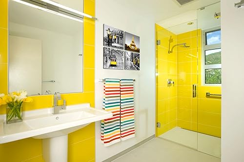 Miniatura 3 de Decoración de la Torre Eiffel de París amarilla, lienzo de ciudad en blanco y negro, arte de pared moderno de París, ilustraciones para dormitorio,