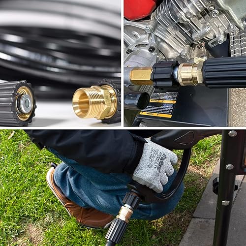 Miniatura 5 de YAMATIC Juego de adaptadores para hidrolimpiadora a presión, kit de conexión rápida, conectores rápidos M22 a 38 pulgadas, acopladores de presión de
