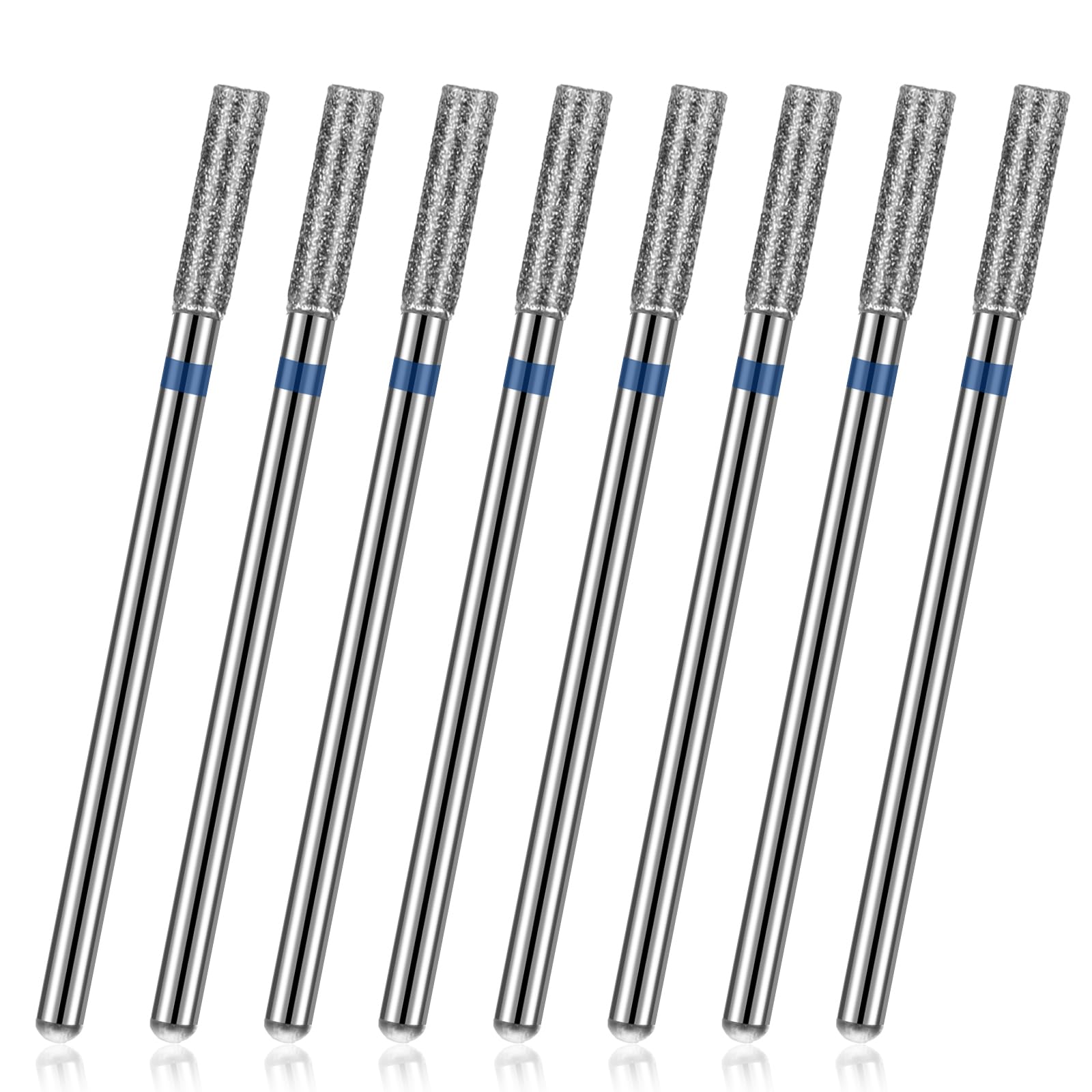 Juego de 8 brocas para cutículas de 3/32 pulgadas, juego de brocas eléctricas para uñas de 3/32 pulgadas, máquina de lima de uñas eléctrica, brocas de uñas de diamante, kit de pulido de manicura y