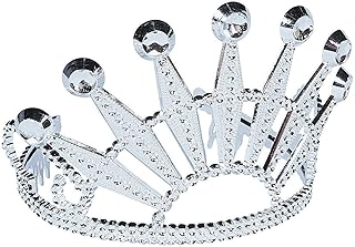 Fun Express - Elegant Diamond Cut Plastic Tra SLV 1 pc - Apparel Accessories - Hats - Tiaras & Crowns - 1 Piece