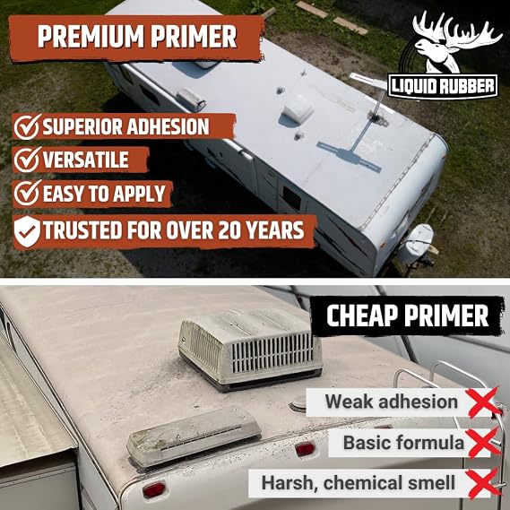 Liquid Rubber EPDM and TPO Primer High-Performance Basecoat for RV, Camper and Trailer Roof Protection, 1 Quart