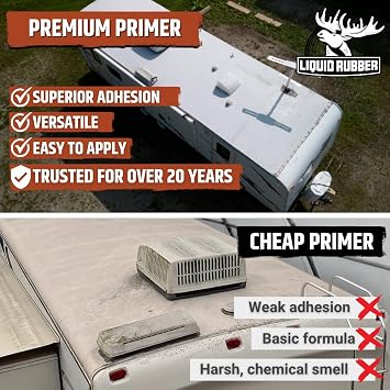 Liquid Rubber EPDM and TPO Primer High-Performance Basecoat for RV, Camper and Trailer Roof Protection, 1 Quart