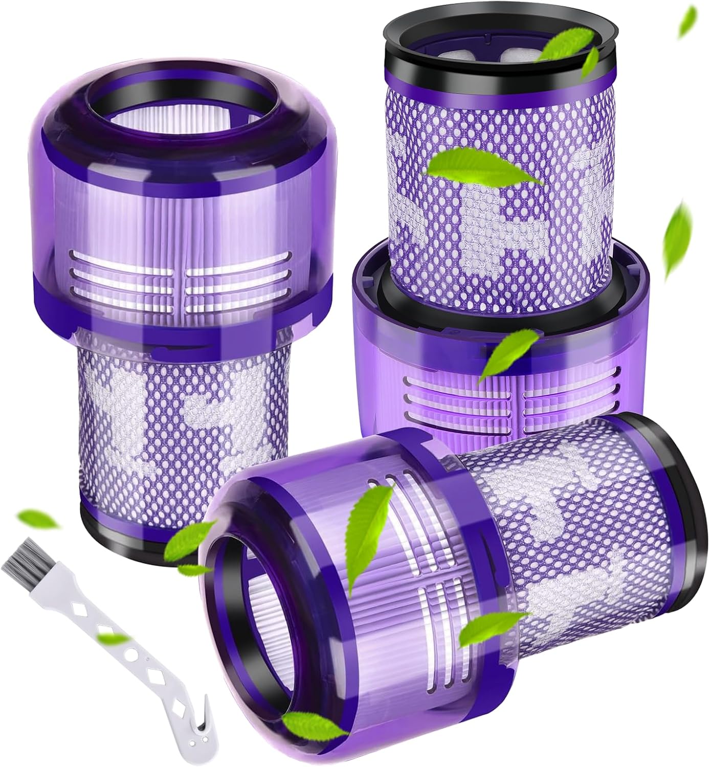 V15 Soft Brush Roller and Filter Replacement Compatible with Dy.son V15 Detect/V15 Detect Plus Vacuum, with 3 Pack Filters, Replacement Parts #970013-02 & 971634-01