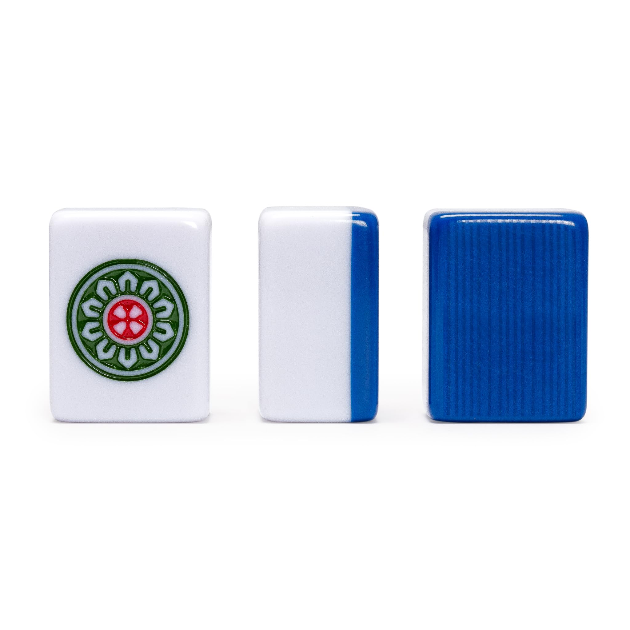 Yellow Mountain Imports “Bleau Royal” Jeu de Mahjong Chinois avec 146 tuiles Taille Moyenne (Coffret Vinyle Bleu) – exclusivement pour Jeu Chinois [「皇天藍」中國麻將]