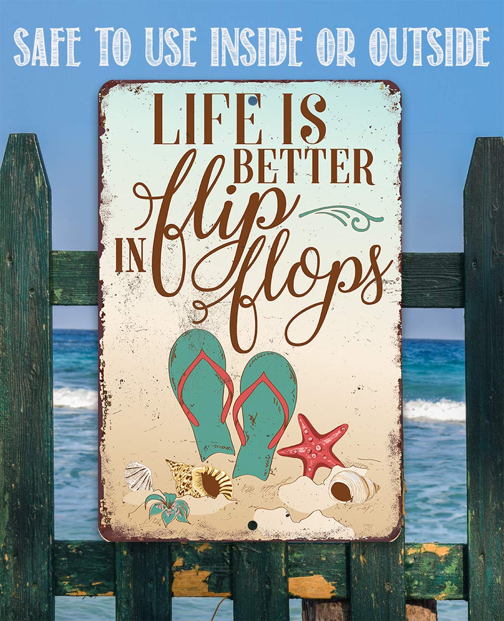 Life is Better in Flip Flops T-Shirt Design Stock Vector - Illustration