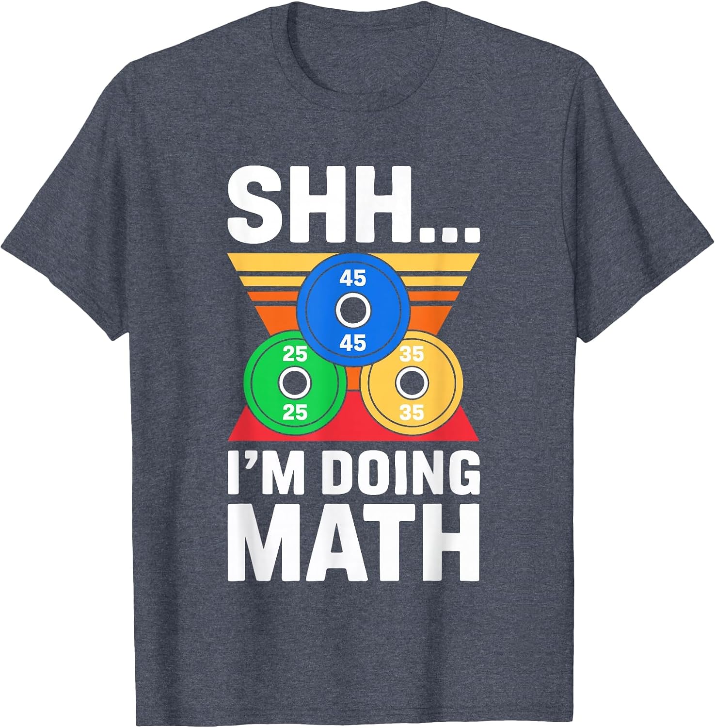 Shhh I'm Doing Math Shirt Funny Men Women Gym Weightlifting T-Shirt image 3