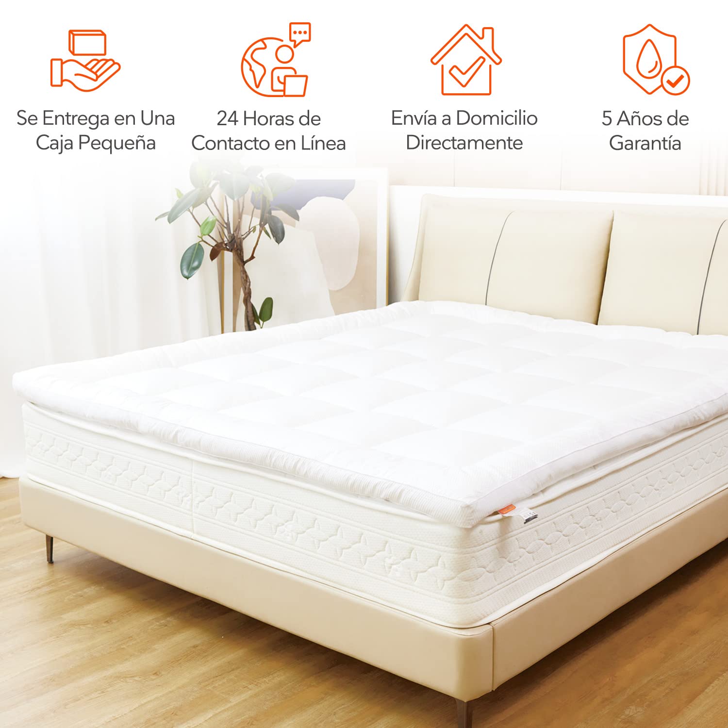 Sweetnight 3D Ultra Soft Topper Microfibre Poliéster Durable Transpirable Colchón, Supersuave Funda 135 x 190 x 6 cm Blanco
