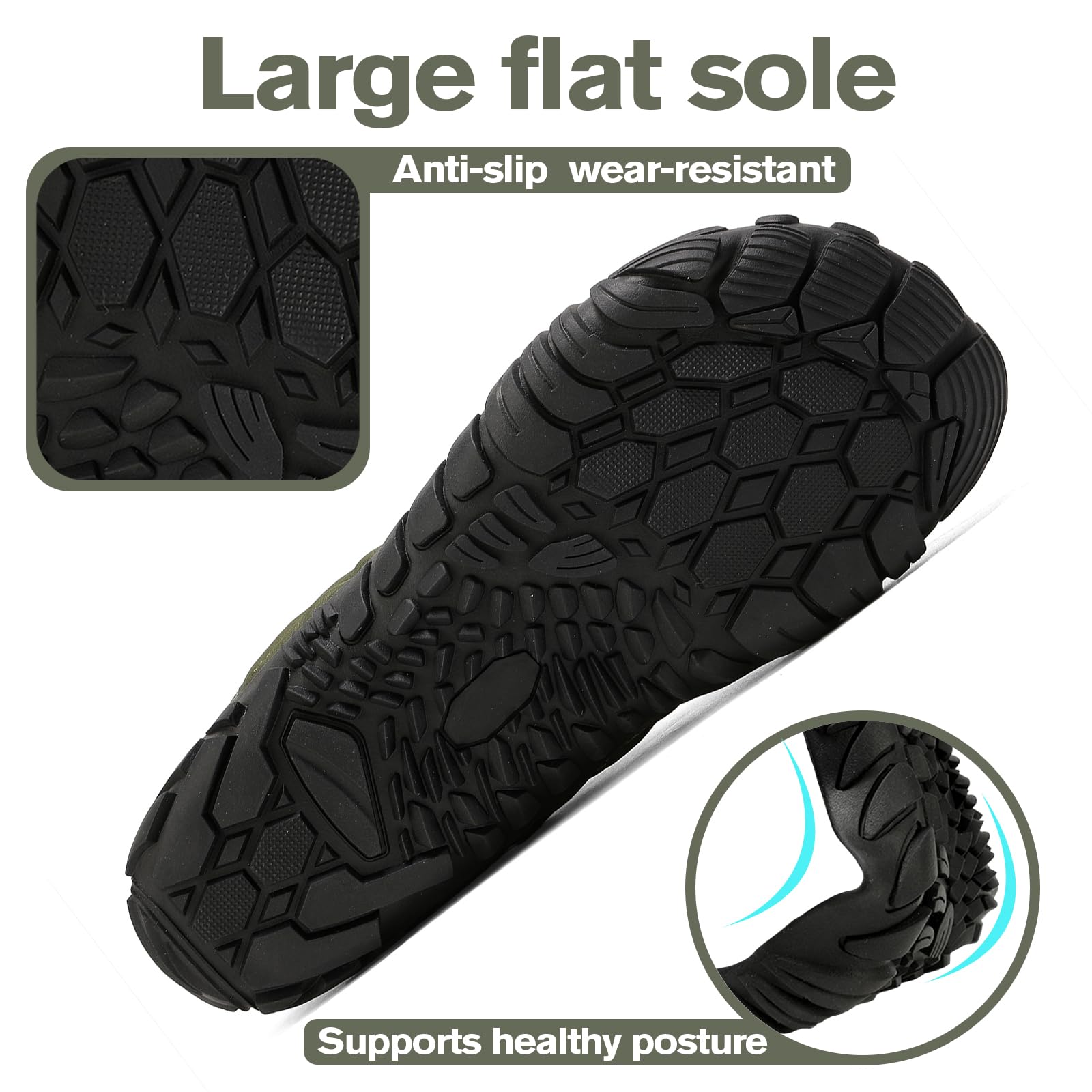 Barefoot Botas Hombre Mujer Invierno con Puntera Ancha Botines de Nieve Zapatos Forro de Felpa Caliente Antideslizante Green47EU
