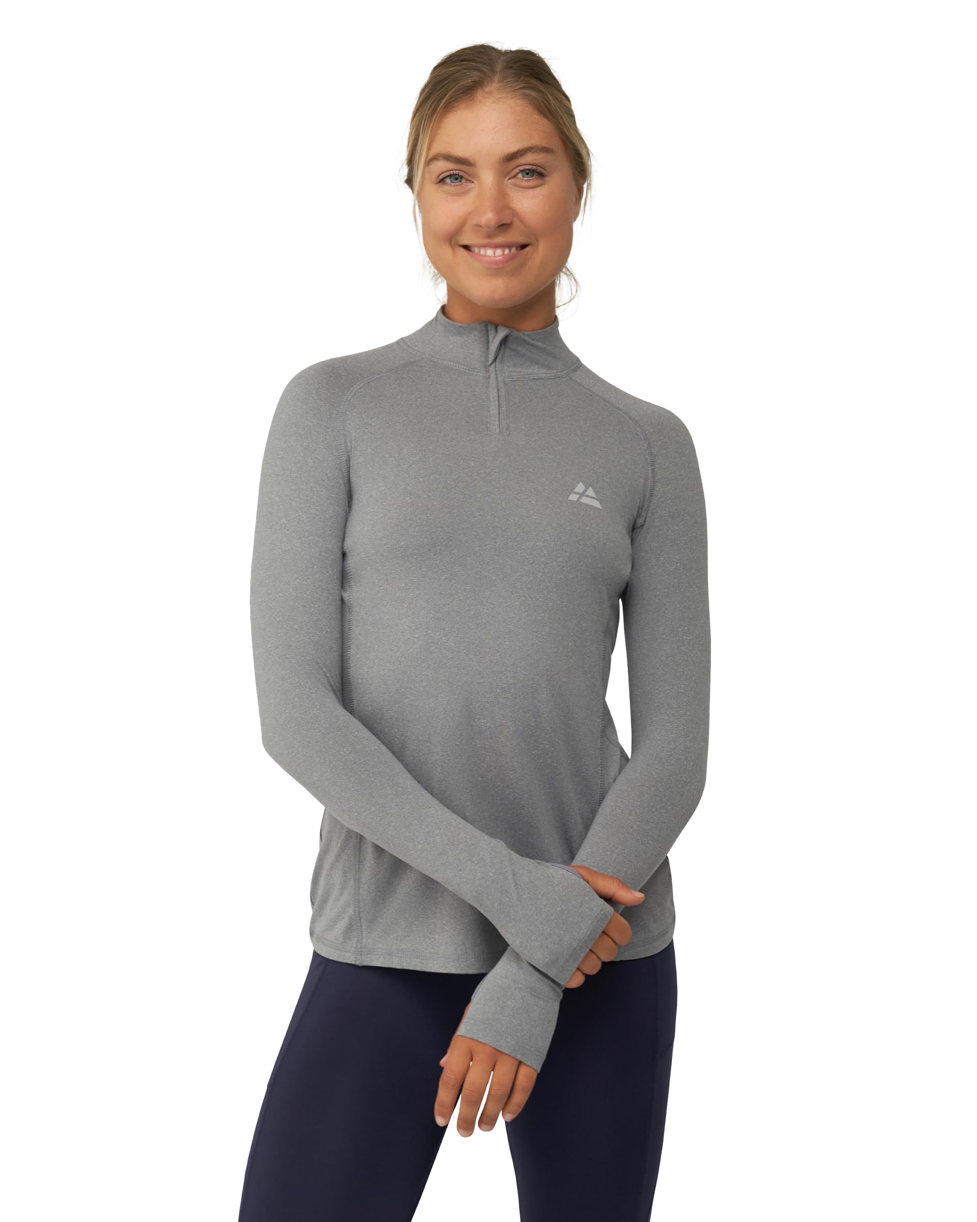 DANISH ENDURANCE Maglietta Sportiva a Manica Lunga, Ideale per Running e Outdoor, con Zip e Dettagli Riflettenti, da Donna