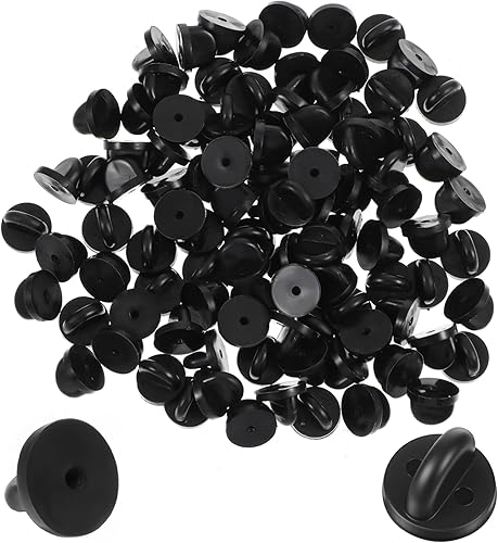 250 piezas de pasadores de goma, parte trasera de alfiler de solapa, repuesto de tapa de alfiler, orejas de ratón de goma de PVC, para insignia de
