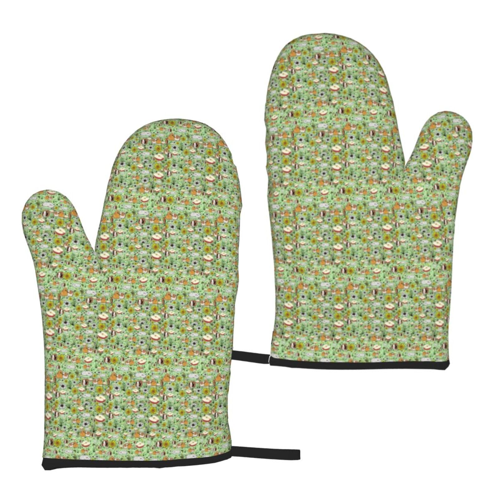 Guinea Pig Print Universal Fit Comfort Gloves Protection Heat Resistant Oven Kitchen Baking Grilling