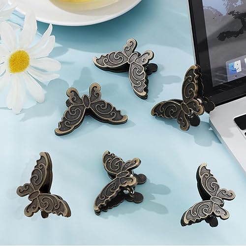Miniatura 3 de 8 clips de metal de mariposa para carpeta, clip de papel de metal de mariposa, clips de papel vintage para sujetar, accesorios para cuaderno, clips
