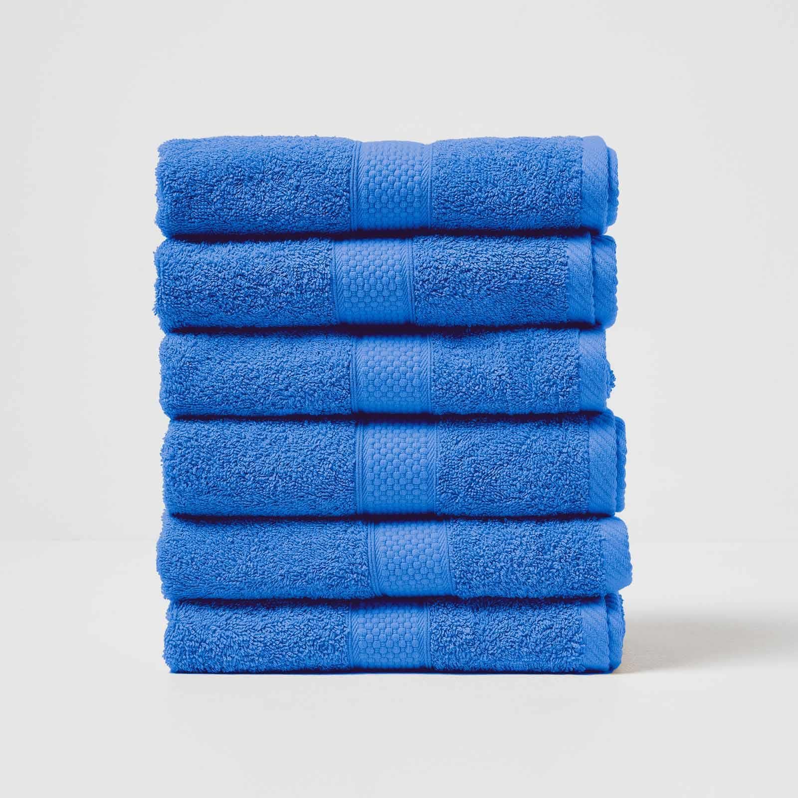 HOMESCAPES Light Blue Turkish Cotton Set of 4 Face Cloths Flannel Super Soft Thick & Absorbent 500 GSM Towel Heavy Weight for everyday Luxury — view 40