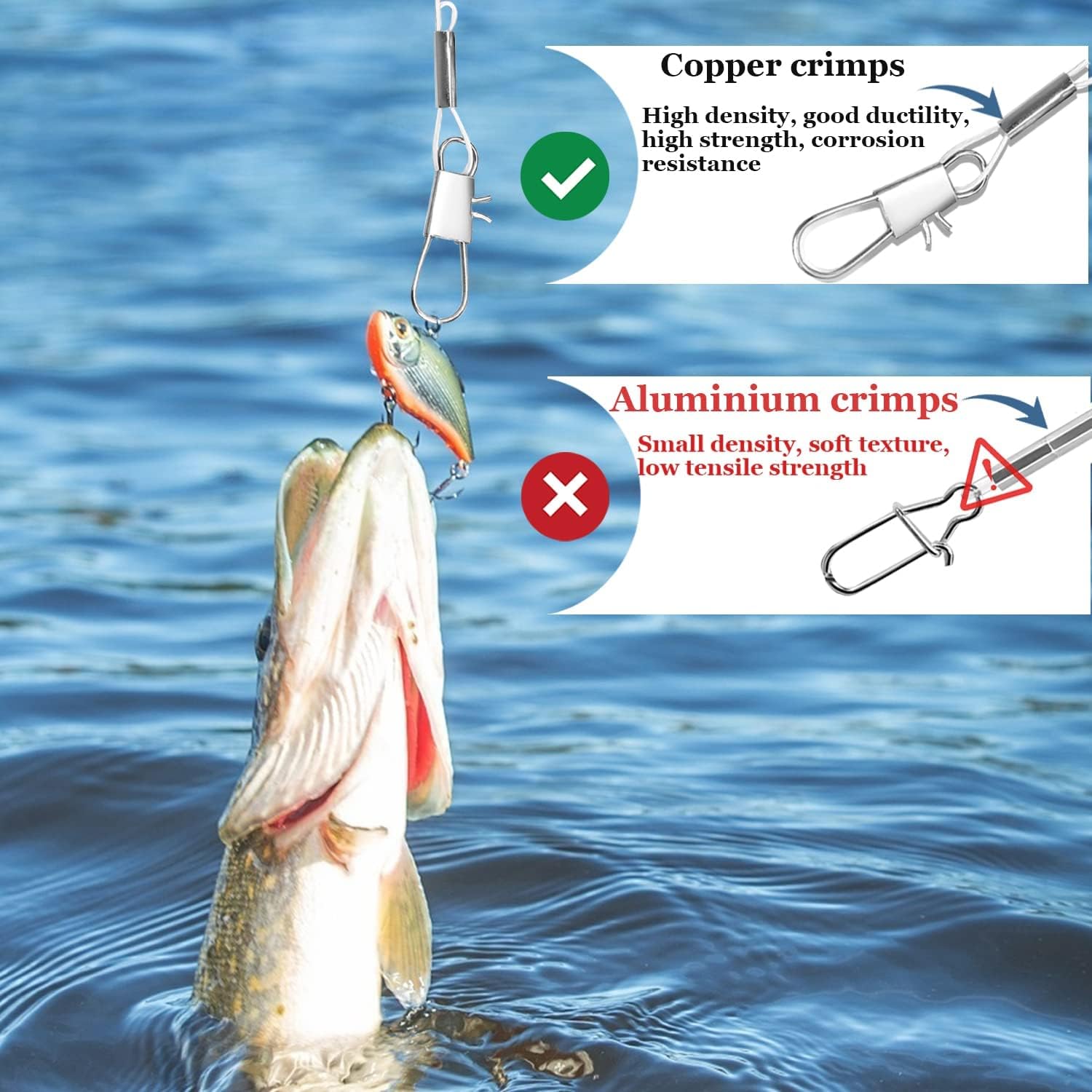 YOTO Fishing Leaders,Saltwater Tackle Rig with Swivels Snap, High-Strength Fishing Wire Gear Equipment for Lures Bait Or Hooks,1Arm and 2Arm : Sports & Outdoors